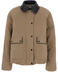Brunello Cucinelli - Jacket With Leather Collar - Lyst