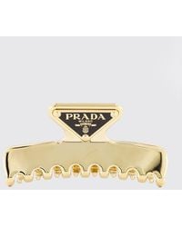 Prada - Metal Hair Clip With Logo - Lyst