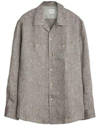 Brunello Cucinelli - Button-Down Shirt With A Melange Effect - Lyst