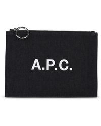 A.P.C. - 'Tokyo' Cotton Clutch Bag - Lyst