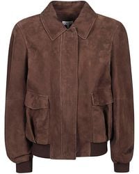 Loewe - Suede Leather Bomber Jacket - Lyst