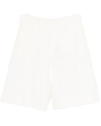 Max Mara - Cotton And Linen Blend Shorts - Lyst