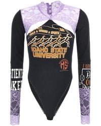 Marine Serre - 'Regenerated T-Shirt And Lace Long Sleeves' Bodysuit - Lyst