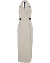Max Mara - Dress With Notched Revers And Open Back - Lyst