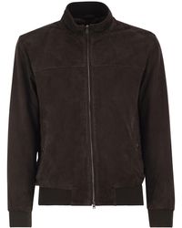 Herno - Suede Goatskin Bomber Jacket - Lyst