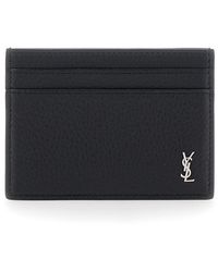 Saint Laurent - Card Holder With Cassandre Detail On The Front - Lyst