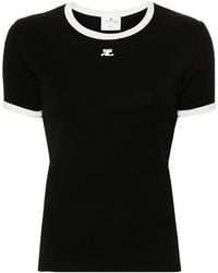 Courreges - Bumpy Contrast T-Shirt Reedition - Lyst