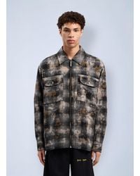 Palm Angels - Curved Logo Check Overshirt - Lyst
