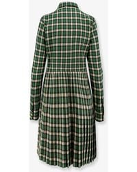 Celine - Tartan Wool Mini Dress - Lyst