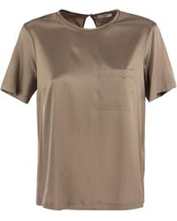Peserico - Silk Satin T-Shirt - Lyst