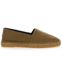 Saint Laurent - Espadrilles With Cassandre Embroidery Cotton Shoe - Lyst