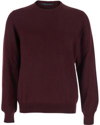 Tagliatore - Bordeaux Sweater With Ribbed Design - Lyst
