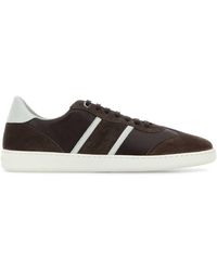 Ferragamo - Salvatore Dark Suede And Leather Achille Sneakers - Lyst