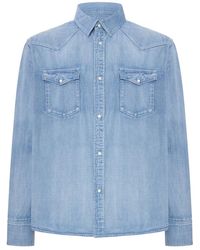 Visvim - Denim Shirt With Snap Buttons - Lyst