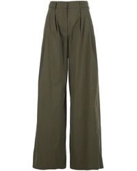 Le Plain - Wide-Leg Pleated Cotton Trousers With Belt Loops And Side Pockets - Lyst