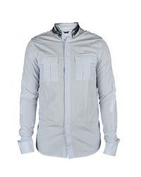 Balmain - Shirt With Denim Collar - Lyst