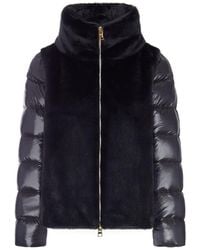 Herno - Puffer Jacket With Faux Fur Panel - Lyst