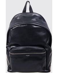 Saint Laurent - City Smooth Calfskin Backpack With Laminated Logo - Lyst