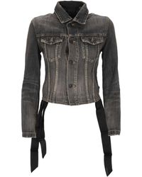 Balenciaga - Lace-Up Denim Jacket - Lyst