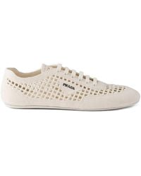 Prada - Cotton Crochet Collapse Sneakers - Lyst