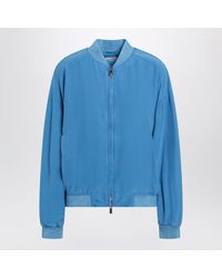 Versace - Light Silk Poplin Zip Blouson - Lyst