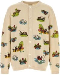 Bode - Embroidered Wool Blend Cardigan - Lyst