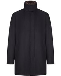 Herno - Coat With High Collar And Contrasting Interior - Lyst