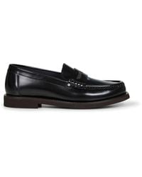 Brunello Cucinelli - Shiny Calfskin Embroidered Penny Loafer - Lyst