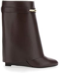 Givenchy - Wedge Heel Ankle Boots With Logo Plate On The Side - Lyst