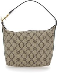 Gucci - 'Ophidia Mini' Shoulder Bag With All-Over Gg Motif And Web Detail On The Sides - Lyst