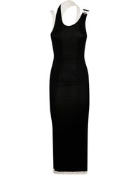 Jean Paul Gaultier - Cotton Ribbed Twisted Double Layer Sleeveless Dress - Lyst