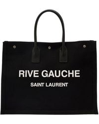 Saint Laurent - Rive Gauche Canvas Tote Leather; Cotton; Linen Bags - Lyst
