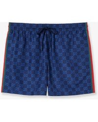 Gucci - Nylon Swim Shorts With All-Over Gg Motif - Lyst