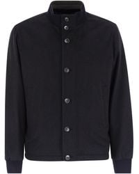 Herno - Silk And Cashmere Bomber Jacket - Lyst