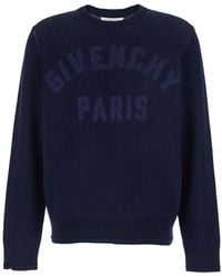 Givenchy - Crew Neck Sweater With Logo Lettering On The Front - Lyst