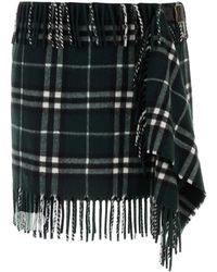 Burberry - Embroidered Wool Blend Mini Skirt - Lyst