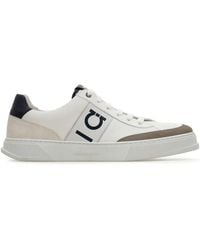 Ferragamo - Alaska Leather And Suede Sneaker With Gancini Detail Shoes - Lyst