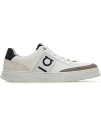 Ferragamo - Alaska Leather And Suede Sneaker With Gancini Detail Shoes - Lyst