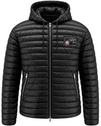 Celine - Hooded Down Jacket With Logo Patch - Lyst