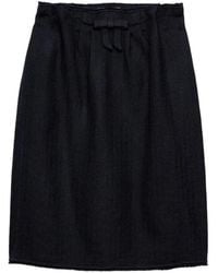 Prada - Chevron Wool Midi Skirt Clothing - Lyst
