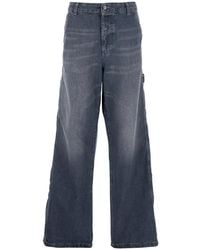 DIESEL - 'D-Livery' Jeans With Logo Patch On The Rear And Wide Leg - Lyst