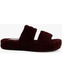 Celine - Triomphe Fur Shearling Slides - Lyst