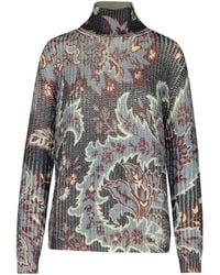 Etro - Multicolored Wool Turtleneck Sweater - Lyst