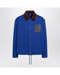 Loewe - Longsleeve Cotton And Leather Jacket - Lyst