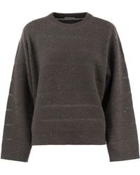 Brunello Cucinelli - Cashmere And Wool Crew-Neck Sweater - Lyst