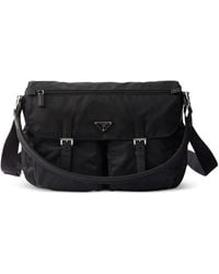 Prada - Re-Nylon Leather-Trim Shoulder Bag - Lyst