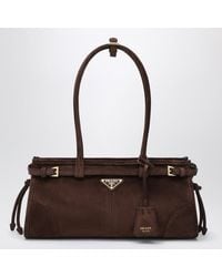 Prada - Bonnie Medium Suede Leather Handbag - Lyst