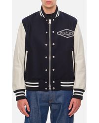 Sacai - Gonz Wool Melton X Leather Blouson - Lyst