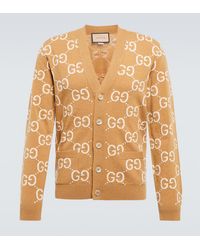 Gucci - Gg Jacquard Wool Cardigan - Lyst