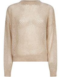 Brunello Cucinelli - Dazzling Mesh Crewneck Sweater - Lyst